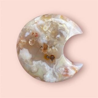 Květinový achát Měsíc 6,5 cm